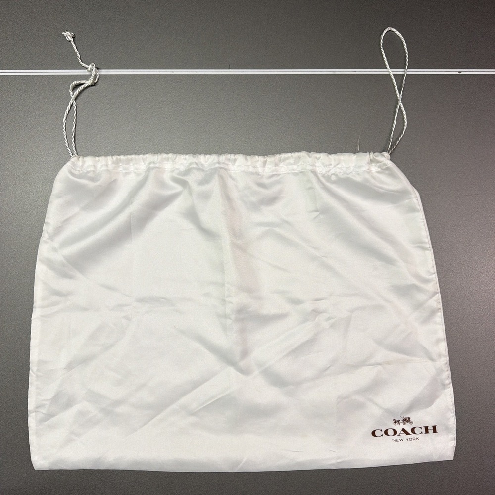 Coach New York Dust Bag Satin‎ White Drawstring Storage Stagecoach Logo